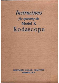 Kodak Kodascope K manual. Camera Instructions.